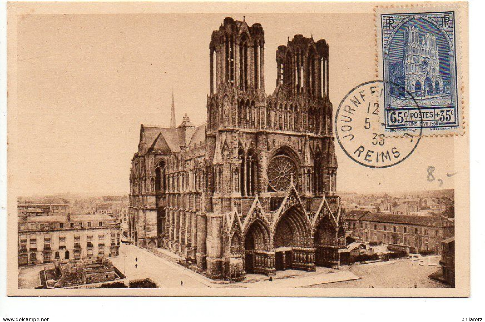 Carte Maximum 'Cathédrale De Reims' Du 5.3.39 - 1930-1939