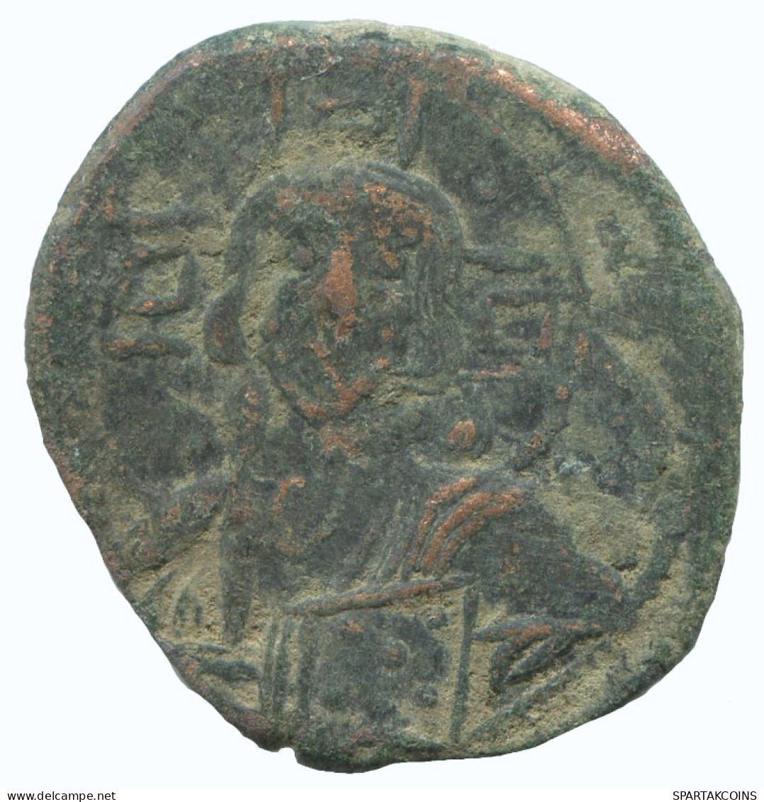 JESUS CHRIST ANONYMOUS CROSS Antiguo BYZANTINE Moneda 11.2g/30mm #AA646.21.E.A - Bizantinas