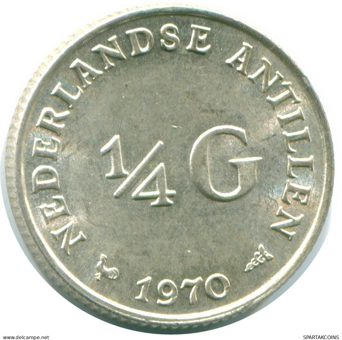 1/4 GULDEN 1970 ANTILLAS NEERLANDESAS PLATA Colonial Moneda #NL11625.4.E.A - Antilles Néerlandaises