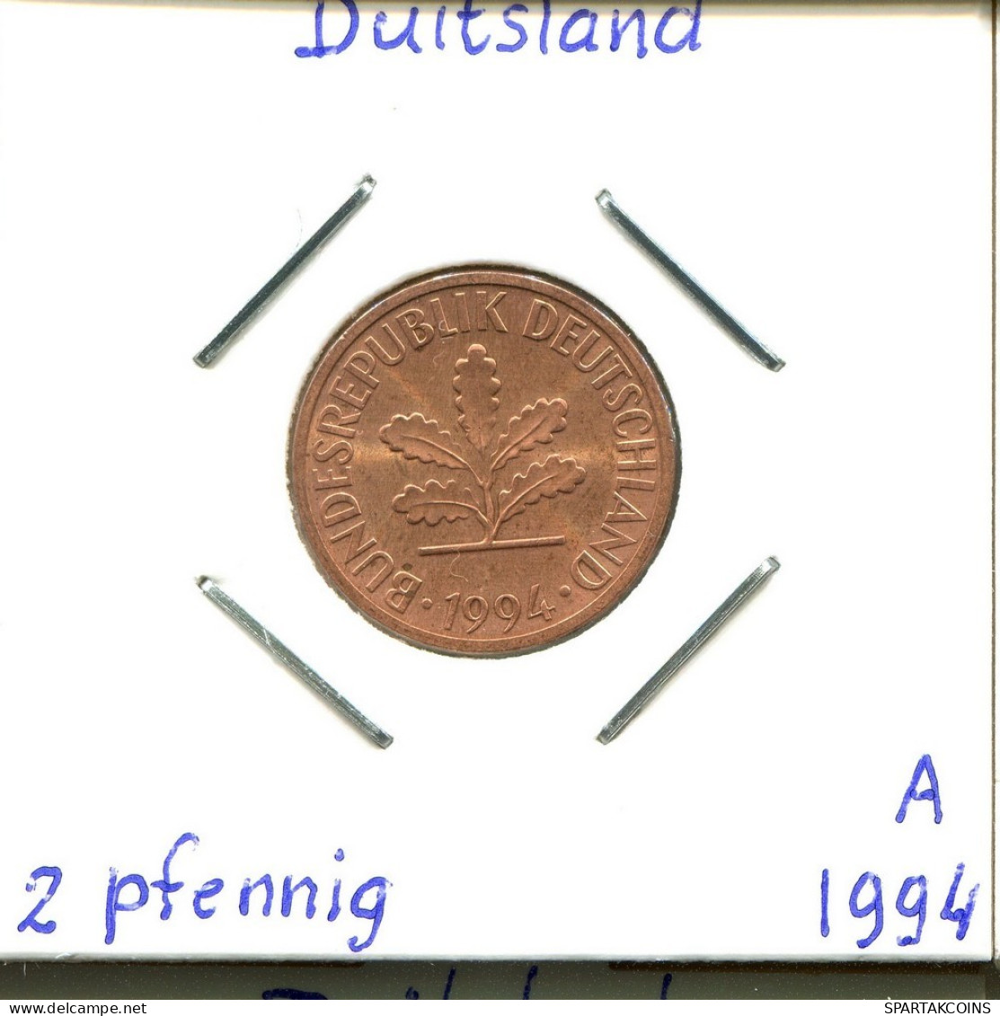 2 PFENNIG 1994 A BRD DEUTSCHLAND Münze GERMANY #DC313.D.A - 2 Pfennig