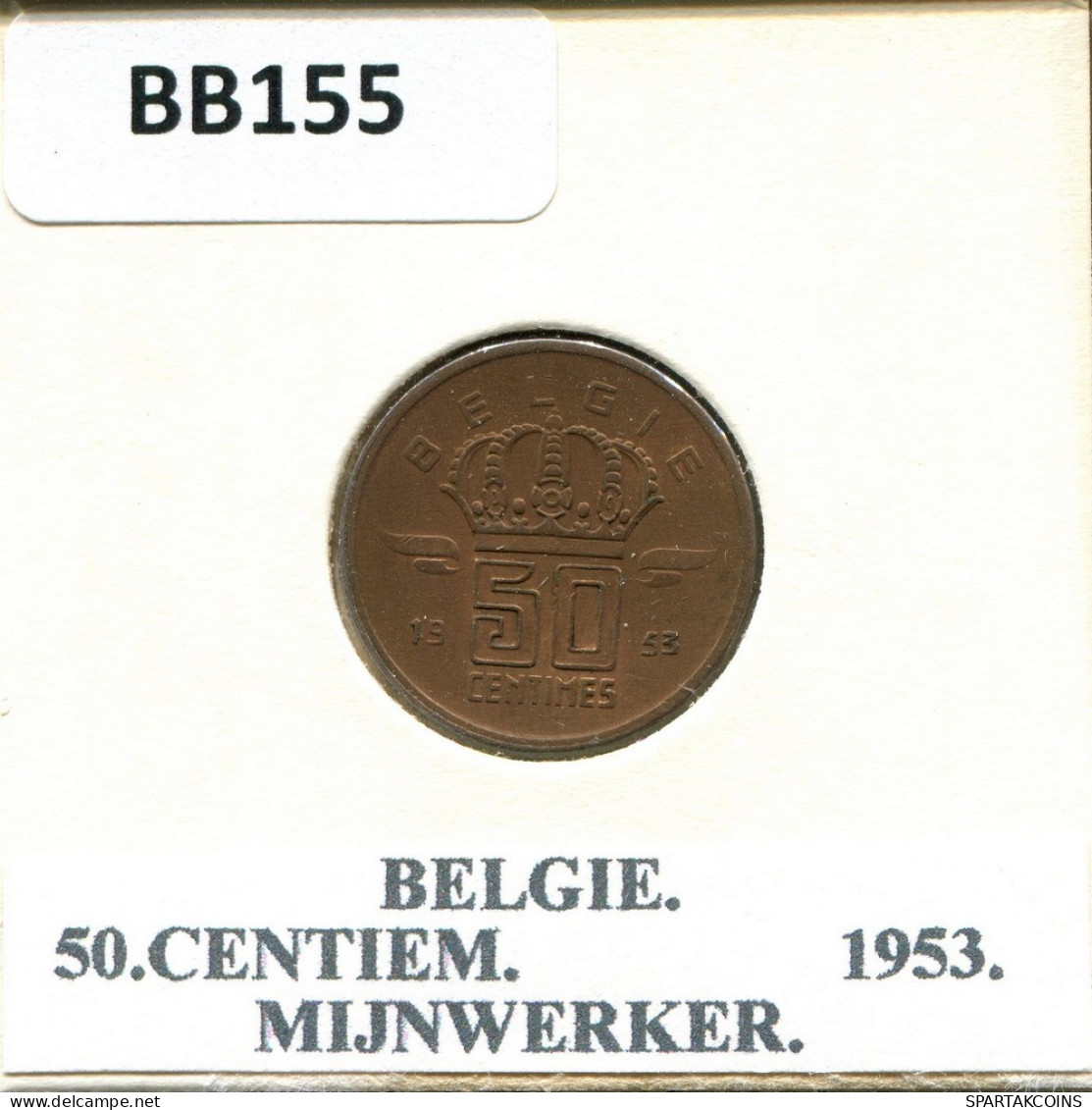 50 CENTIMES 1953 DUTCH Text BELGIEN BELGIUM Münze #BB155.D.A - 50 Cent