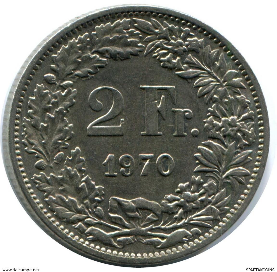 2 FRANCS 1970 SCHWEIZ SWITZERLAND Münze #AZ144.D.A - Andere & Zonder Classificatie