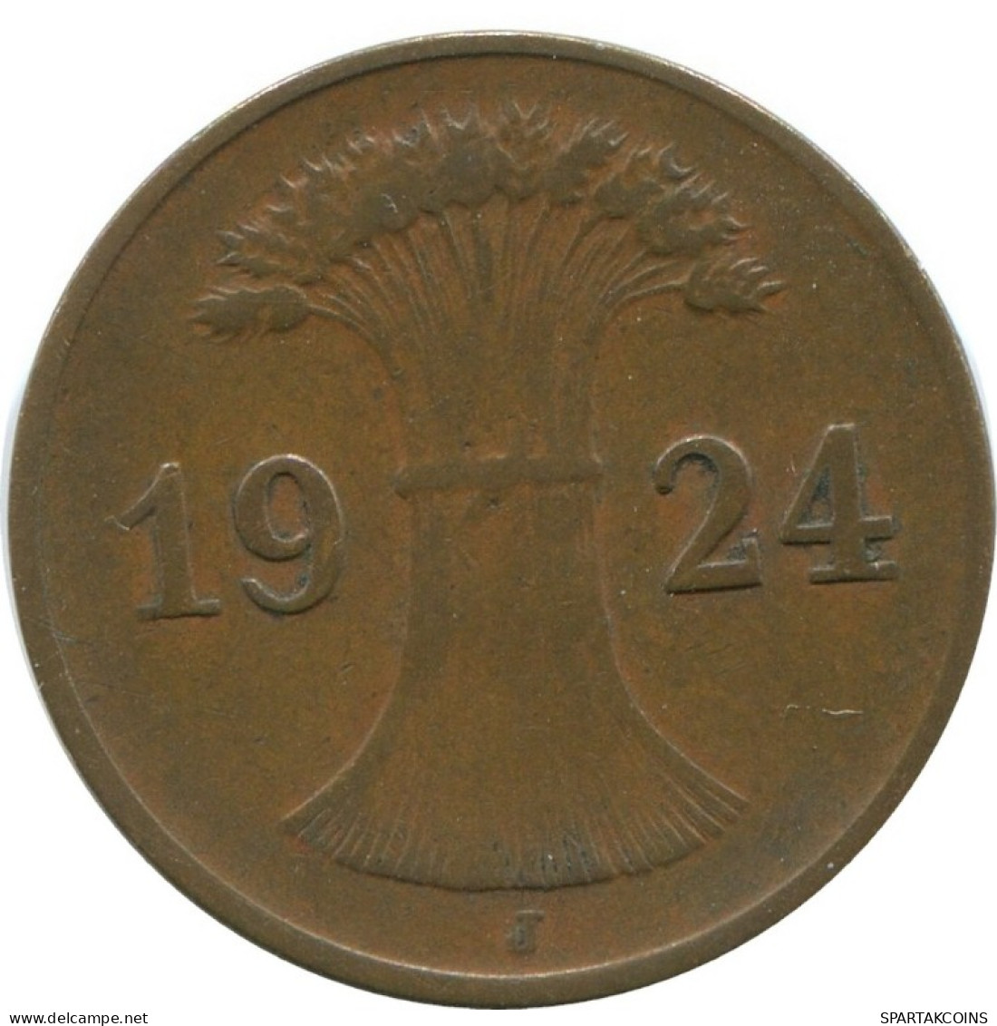 1 REICHSPFENNIG 1924 J GERMANY Coin #AD457.9.U.A - 1 Rentenpfennig & 1 Reichspfennig