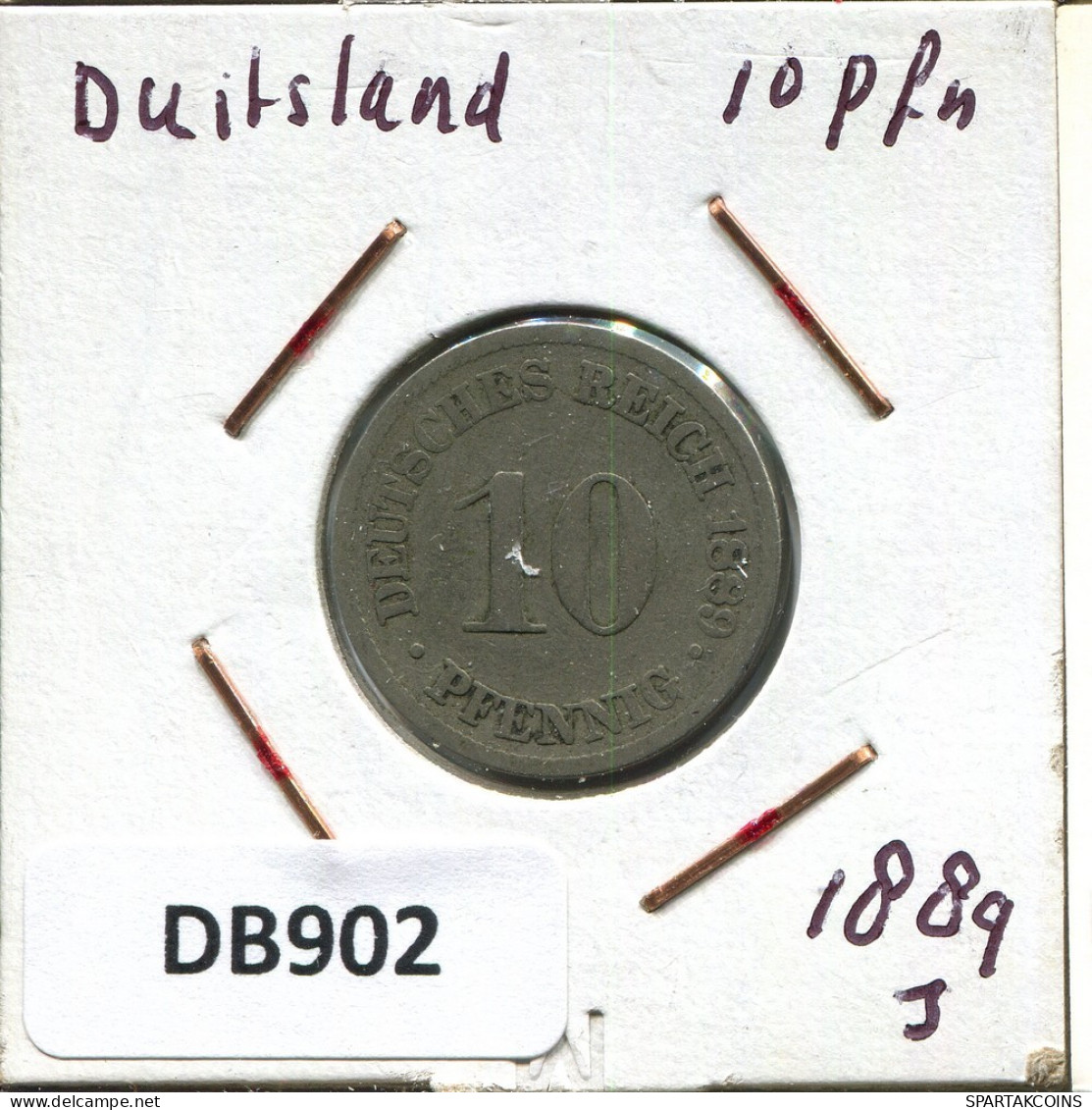 10 PFENNIG 1889 J GERMANY Coin #DB902.U.A - 10 Pfennig