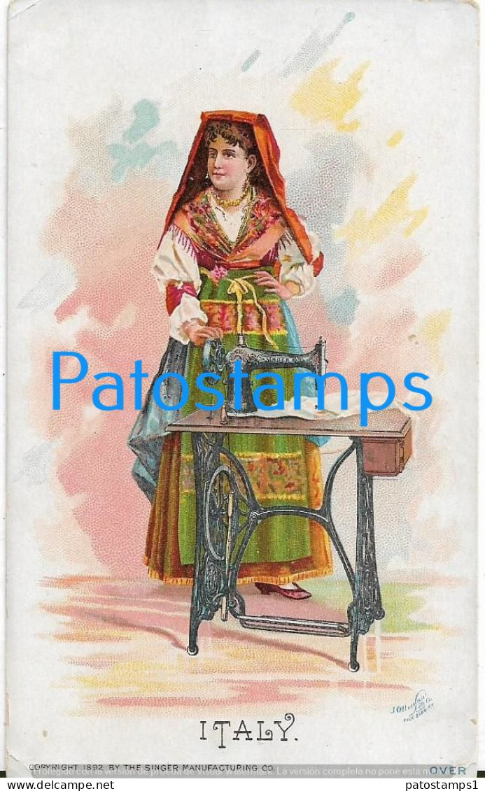 228999 PUBLICITY COMMERCIAL THE SINGER MANUFACTURING ITALY WOMAN SEWING POSTAL POSTCARD - Publicité