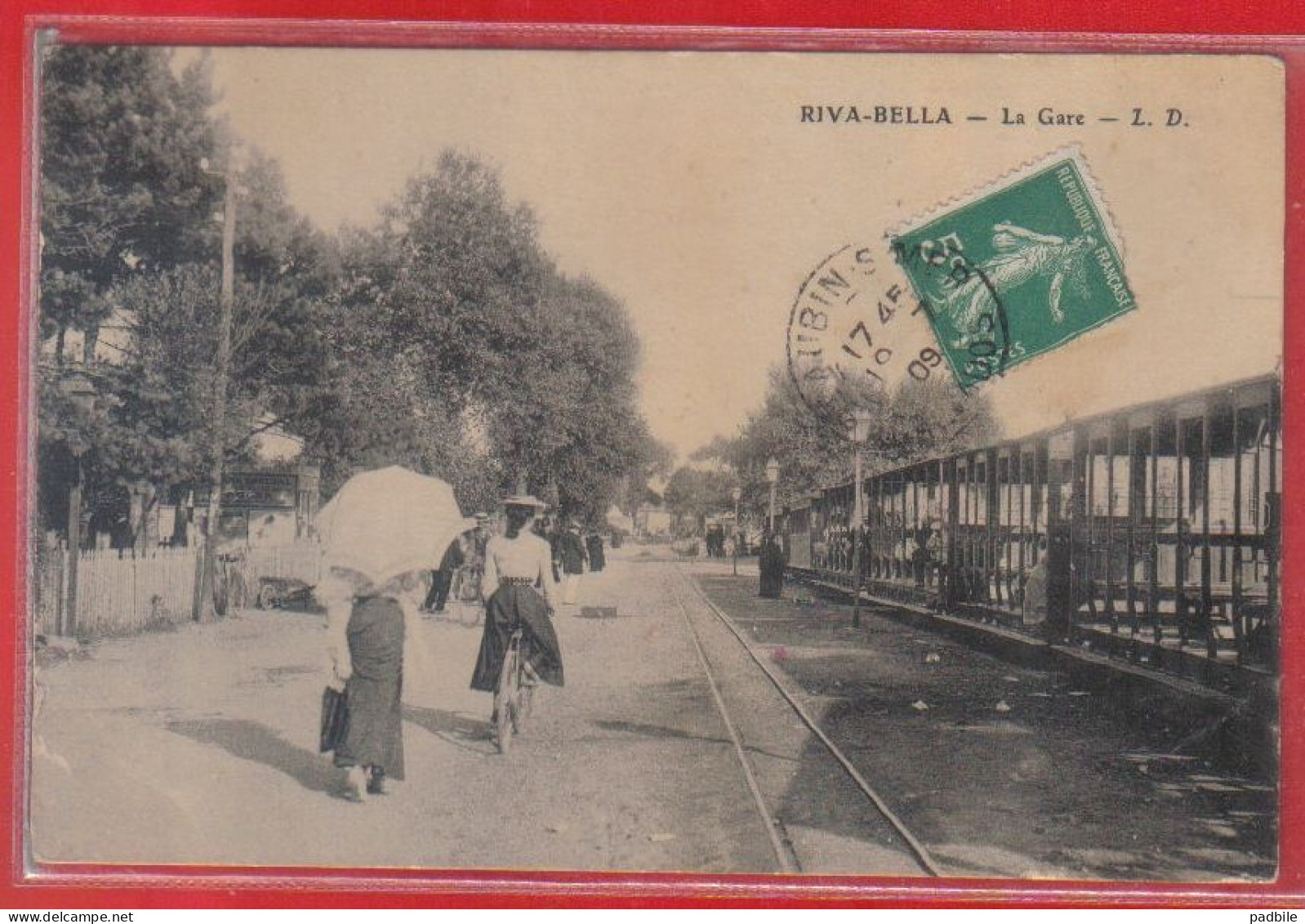 Carte Postale 14. Riva-Bella  Ouistreham  La Gare    Très Beau Plan - Ouistreham