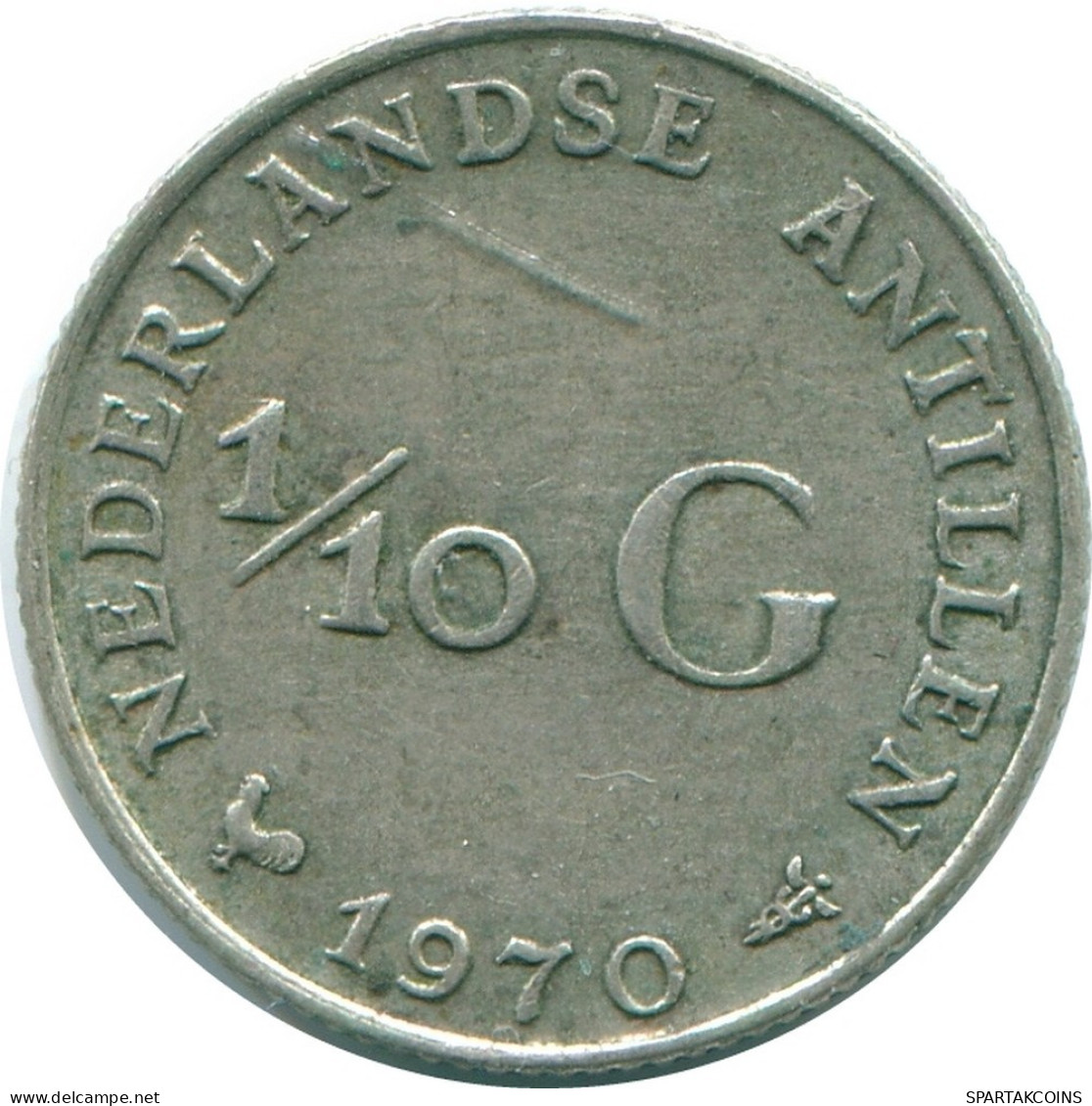 1/10 GULDEN 1970 ANTILLAS NEERLANDESAS PLATA Colonial Moneda #NL13066.3.E.A - Nederlandse Antillen