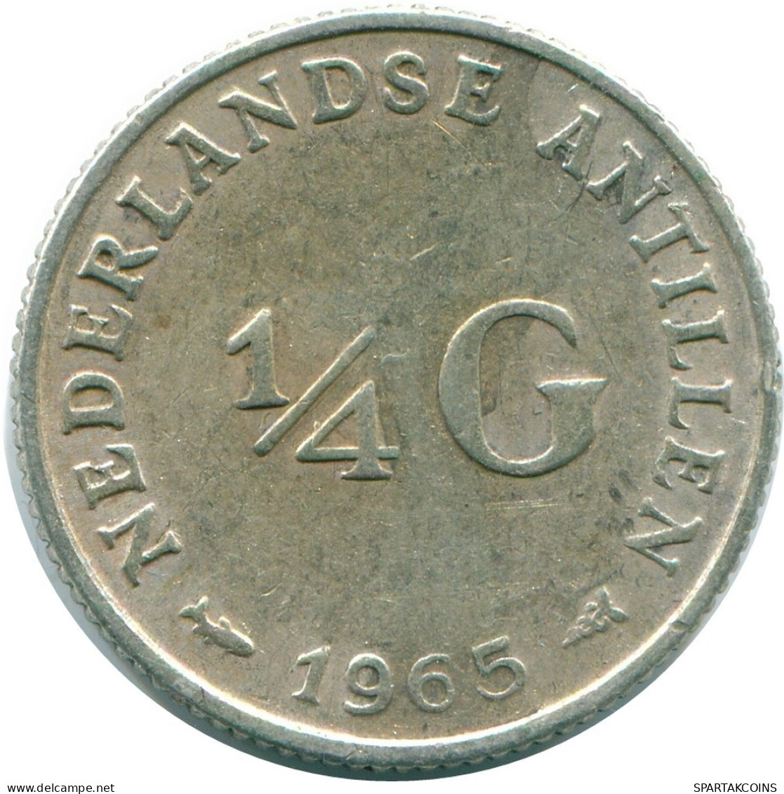 1/4 GULDEN 1965 ANTILLAS NEERLANDESAS PLATA Colonial Moneda #NL11427.4.E.A - Antilles Néerlandaises