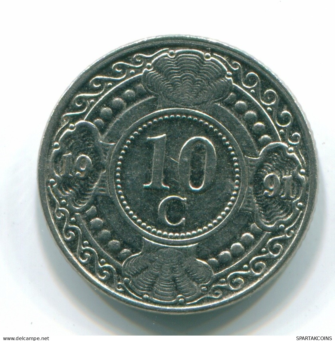 10 CENTS 1991 ANTILLAS NEERLANDESAS Nickel Colonial Moneda #S11342.E.A - Antilles Néerlandaises