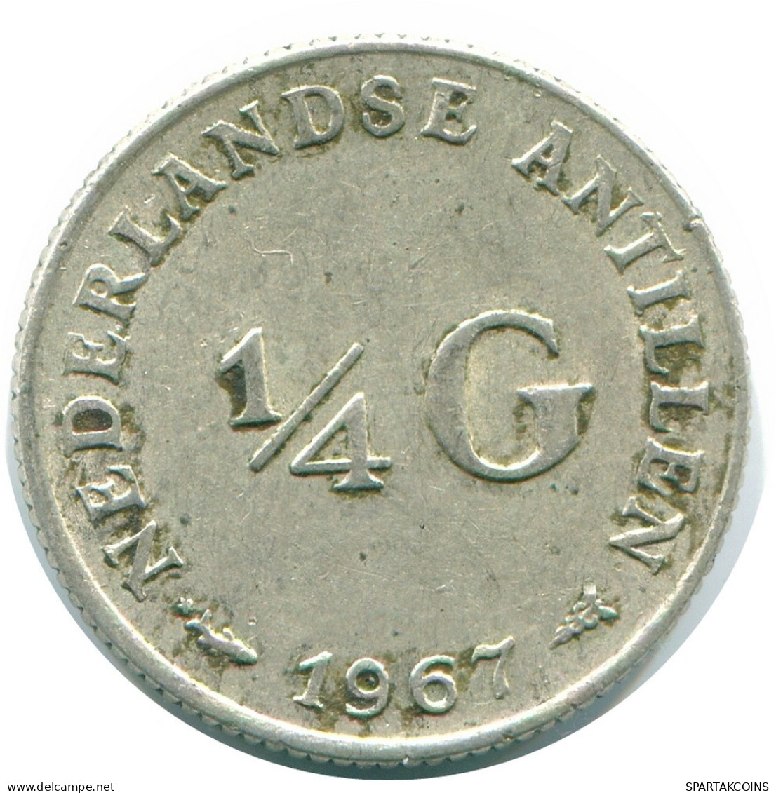 1/4 GULDEN 1967 NIEDERLÄNDISCHE ANTILLEN SILBER Koloniale Münze #NL11476.4.D.A - Netherlands Antilles