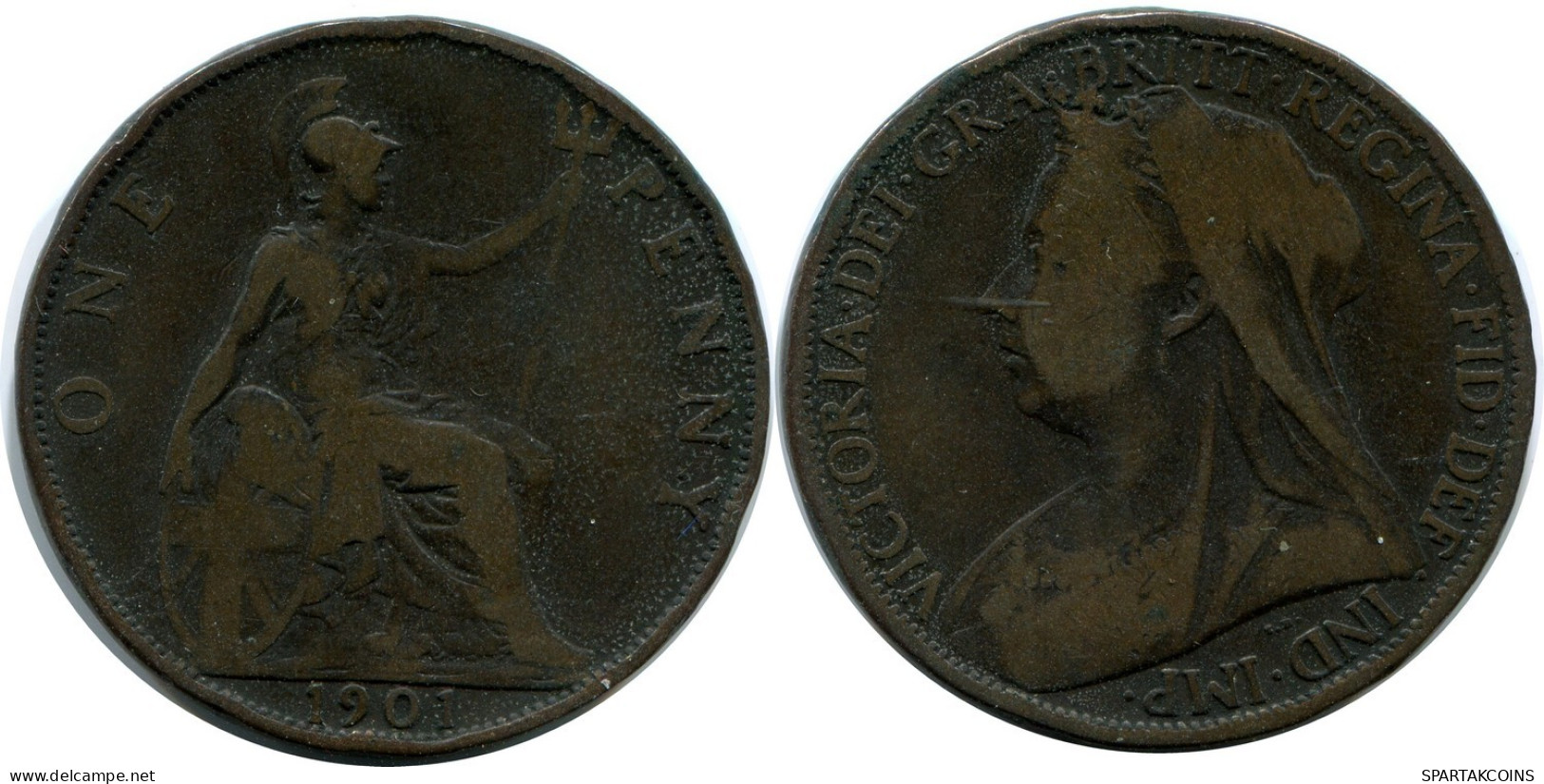 PENNY 1901 UK GBAN BRETAÑA GREAT BRITAIN Moneda #AZ005.E.A - D. 1 Penny
