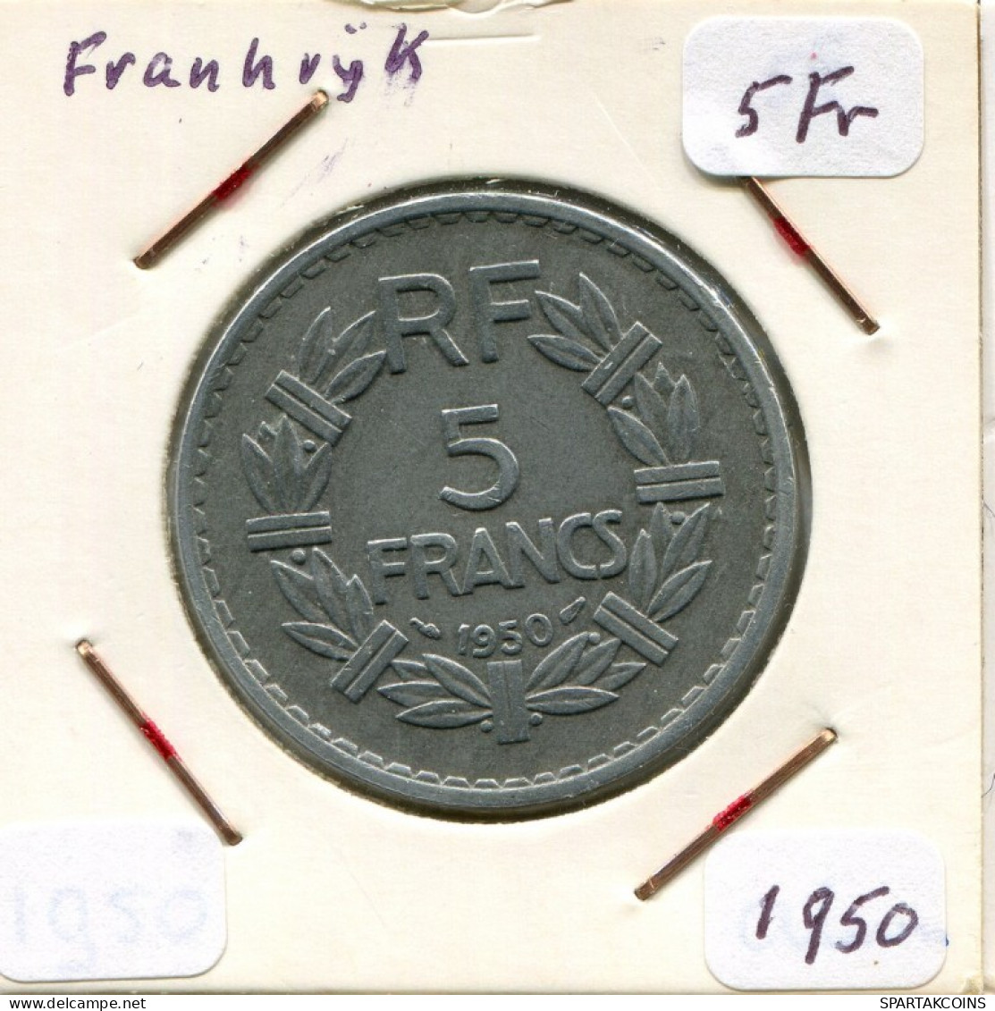 5 FRANCS 1950 FRANKREICH FRANCE Französisch Münze #AM630.D.A - 5 Francs