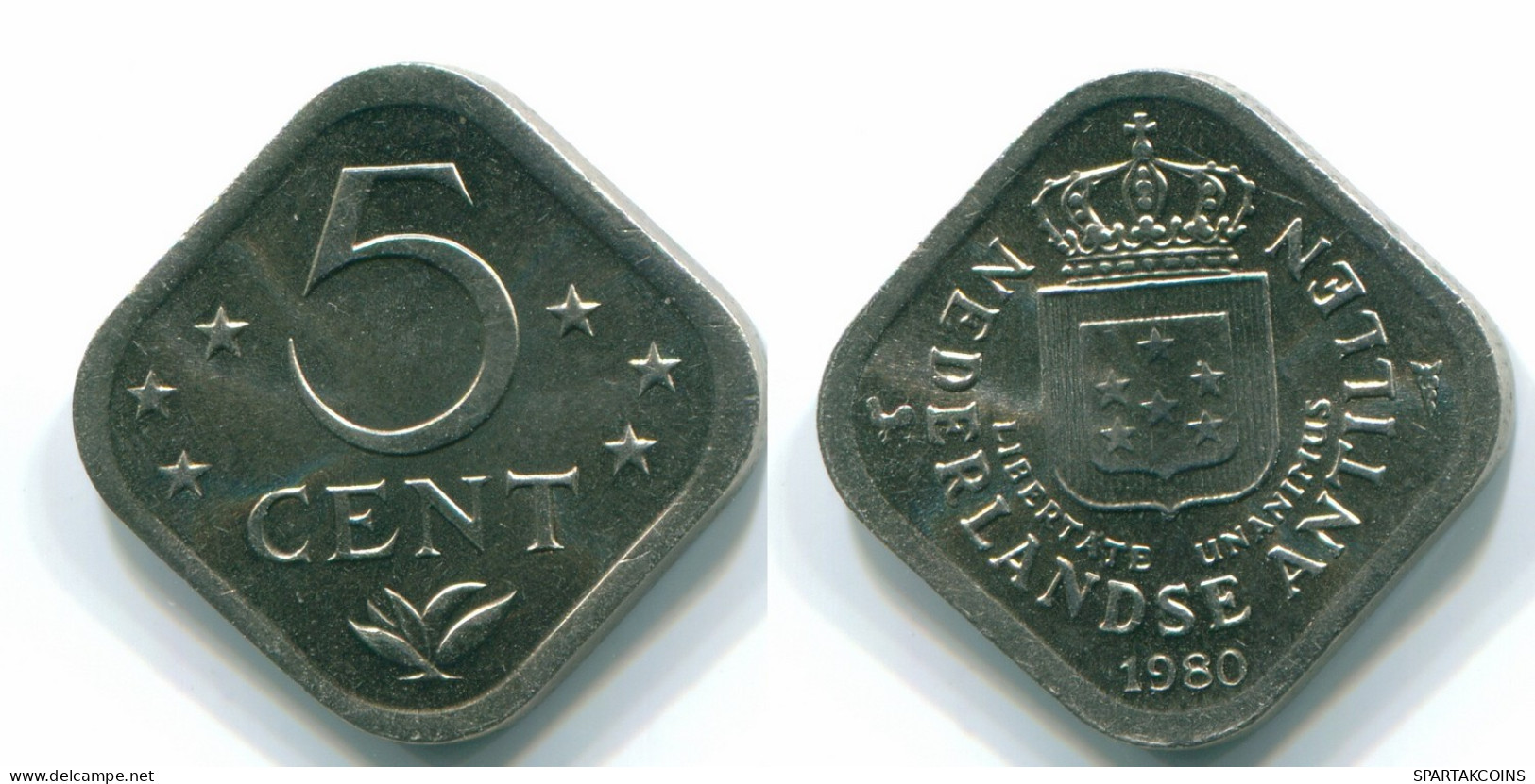 5 CENTS 1980 NIEDERLÄNDISCHE ANTILLEN Nickel Koloniale Münze #S12337.D.A - Netherlands Antilles