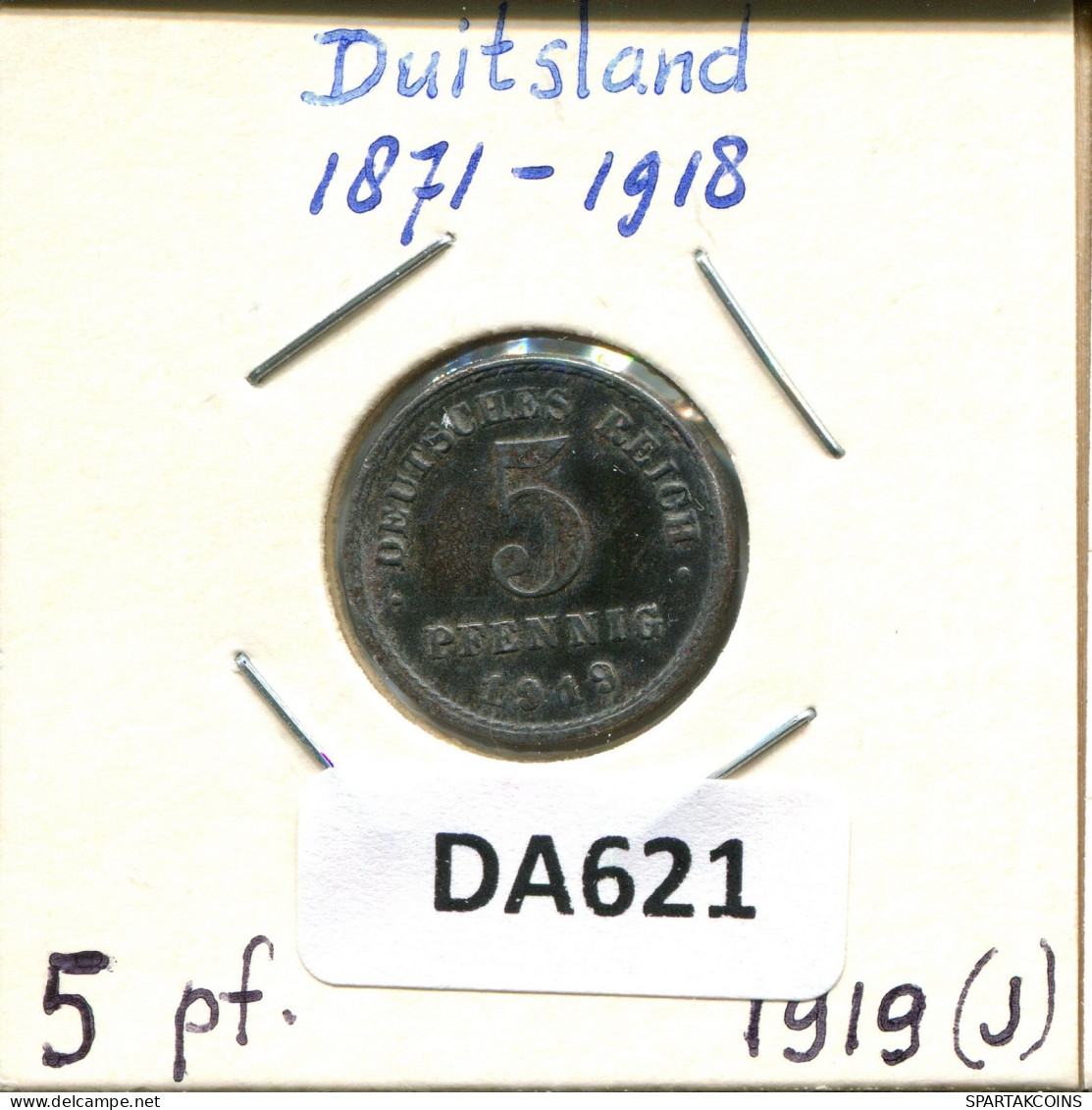 5 PFENNIG 1919 J ALEMANIA Moneda GERMANY #DA621.2.E.A - 5 Renten- & 5 Reichspfennig