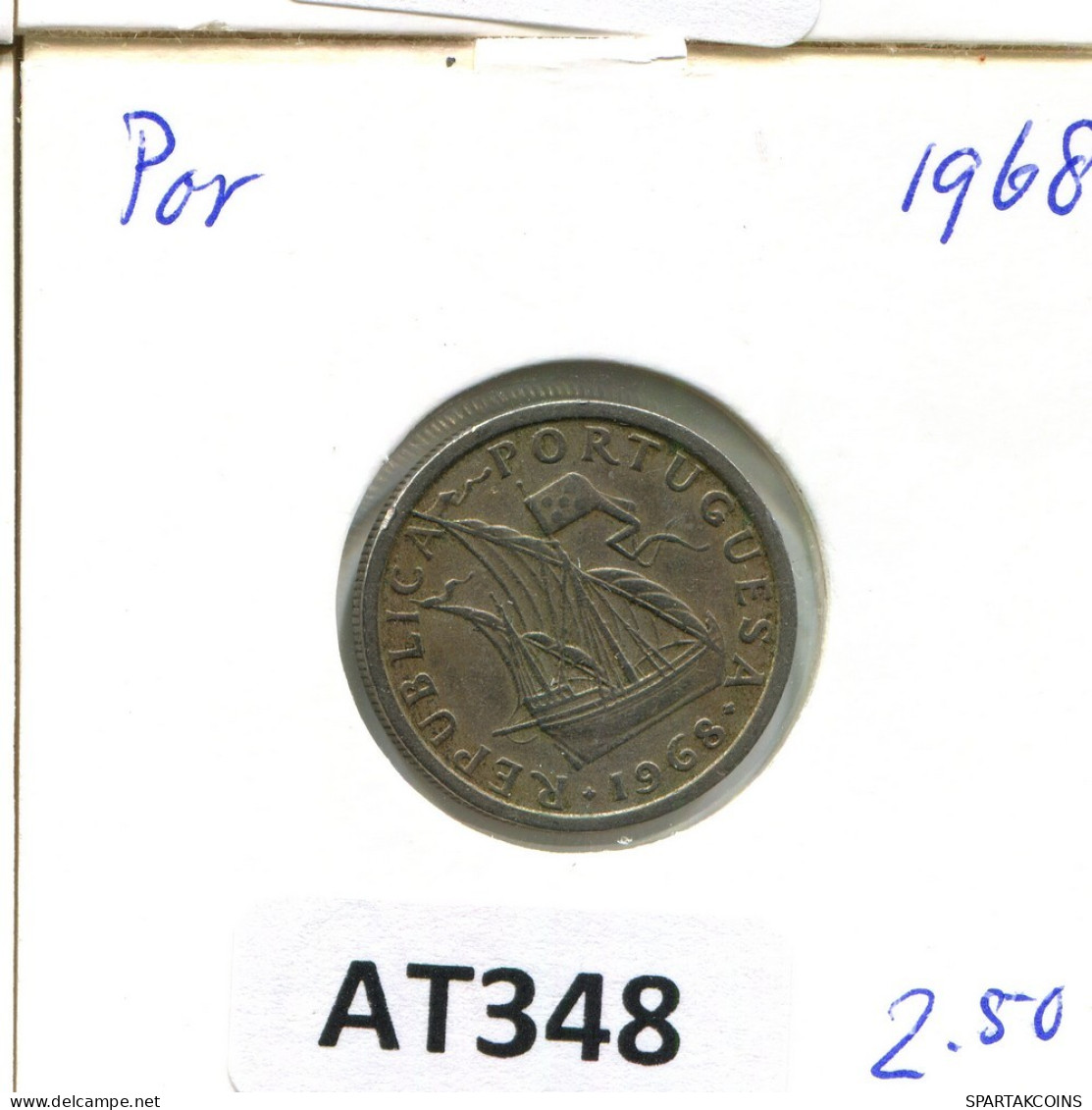 2$50 ESCUDOS 1968 PORTUGAL Münze #AT348.D.A - Portugal