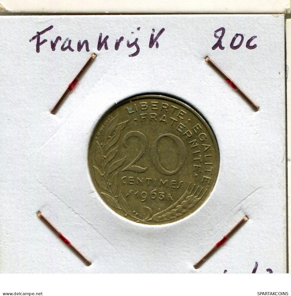 20 CENTIMES 1963 FRANCIA FRANCE Moneda #AM844.E.A - 20 Centimes