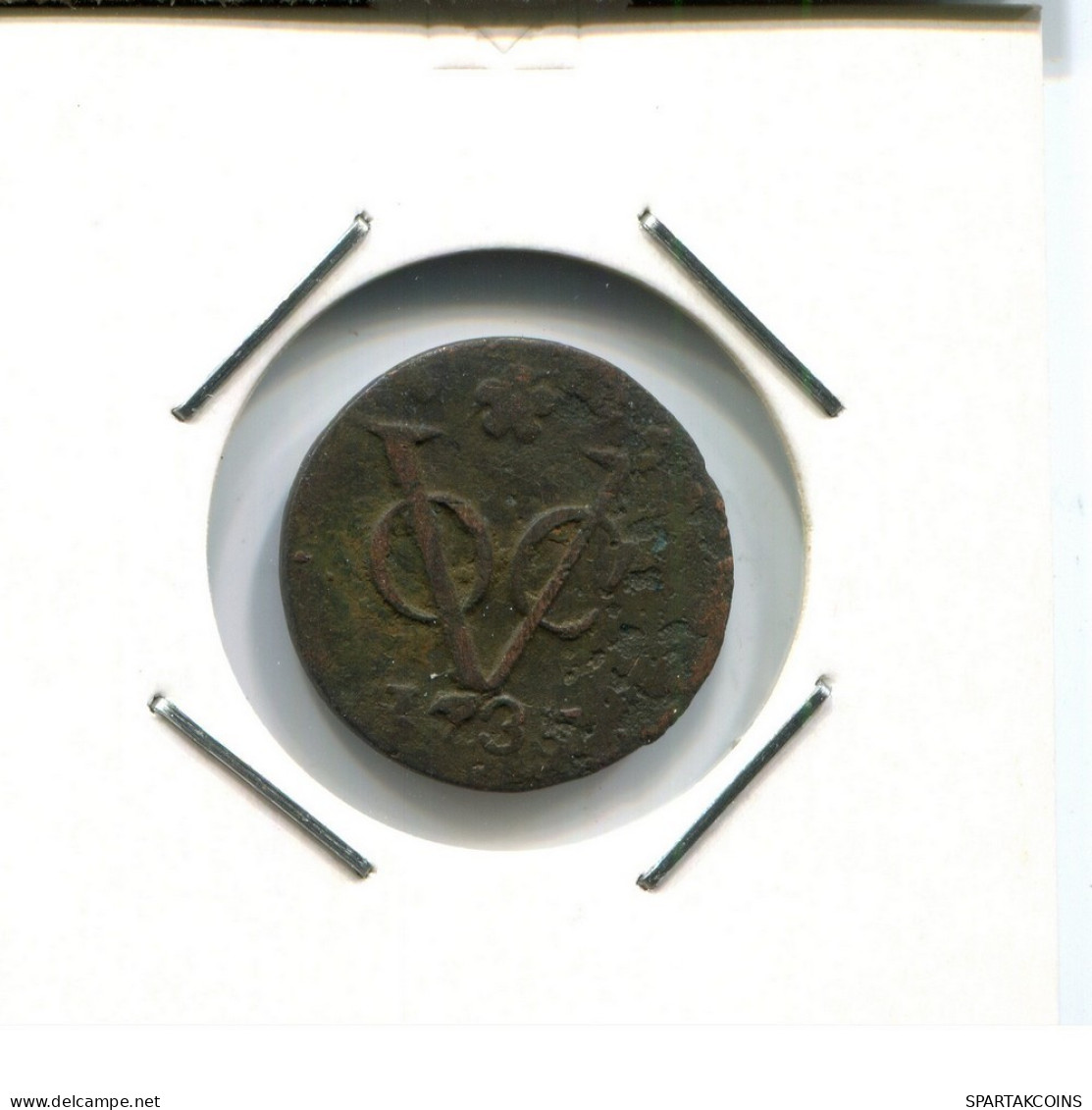 1735 HOLLAND VOC DUIT NETHERLANDS INDIES NEW YORK COLONIAL PENNY #VOC2328.7.U.A - Nederlands-Indië