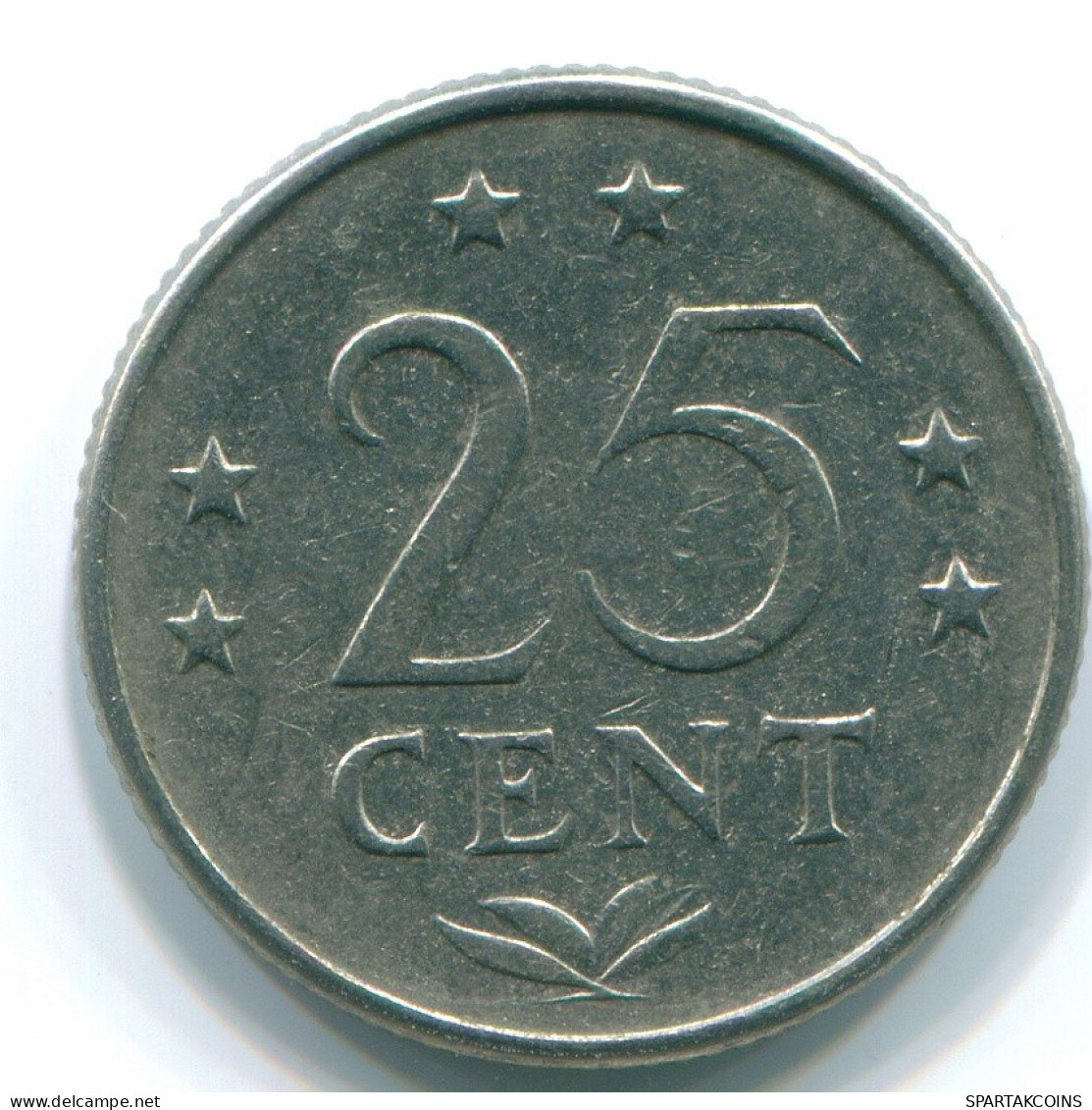 25 CENTS 1975 ANTILLES NÉERLANDAISES Nickel Colonial Pièce #S11620.F.A - Antilles Néerlandaises