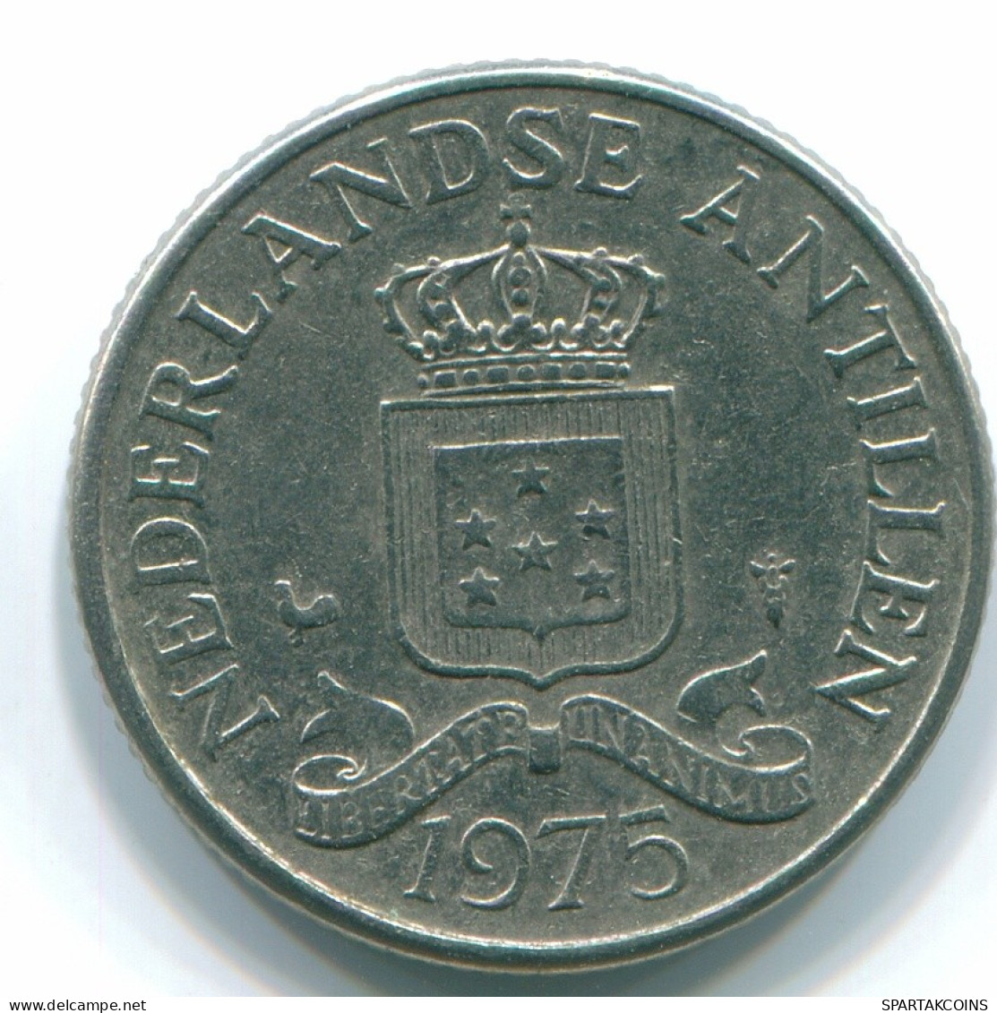 25 CENTS 1975 ANTILLES NÉERLANDAISES Nickel Colonial Pièce #S11620.F.A - Nederlandse Antillen