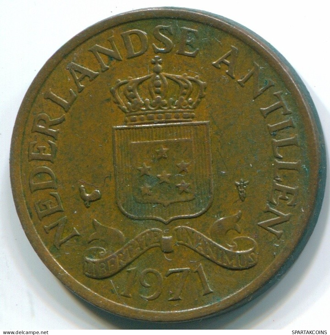 2 1/2 CENT 1971 NETHERLANDS ANTILLES Bronze Colonial Coin #S10491.U.A - Netherlands Antilles