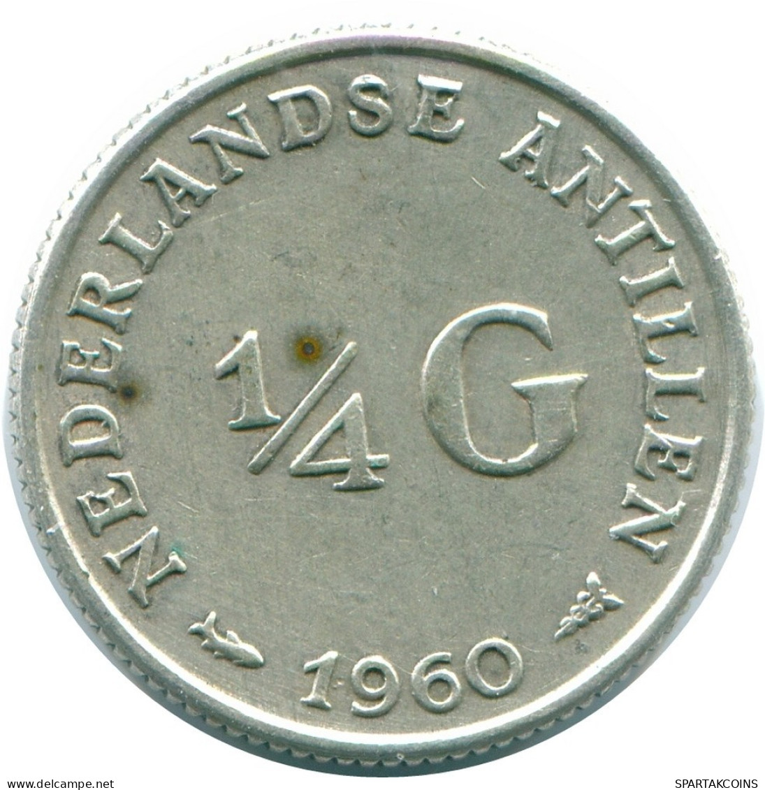 1/4 GULDEN 1960 NETHERLANDS ANTILLES SILVER Colonial Coin #NL11023.4.U.A - Antilles Néerlandaises