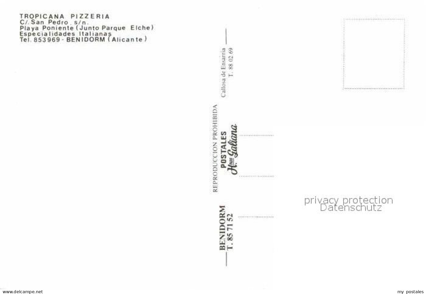 72724869 Benidorm Bar Tropicana Pizzeria Playa Poniente Strand Hotels  - Other & Unclassified