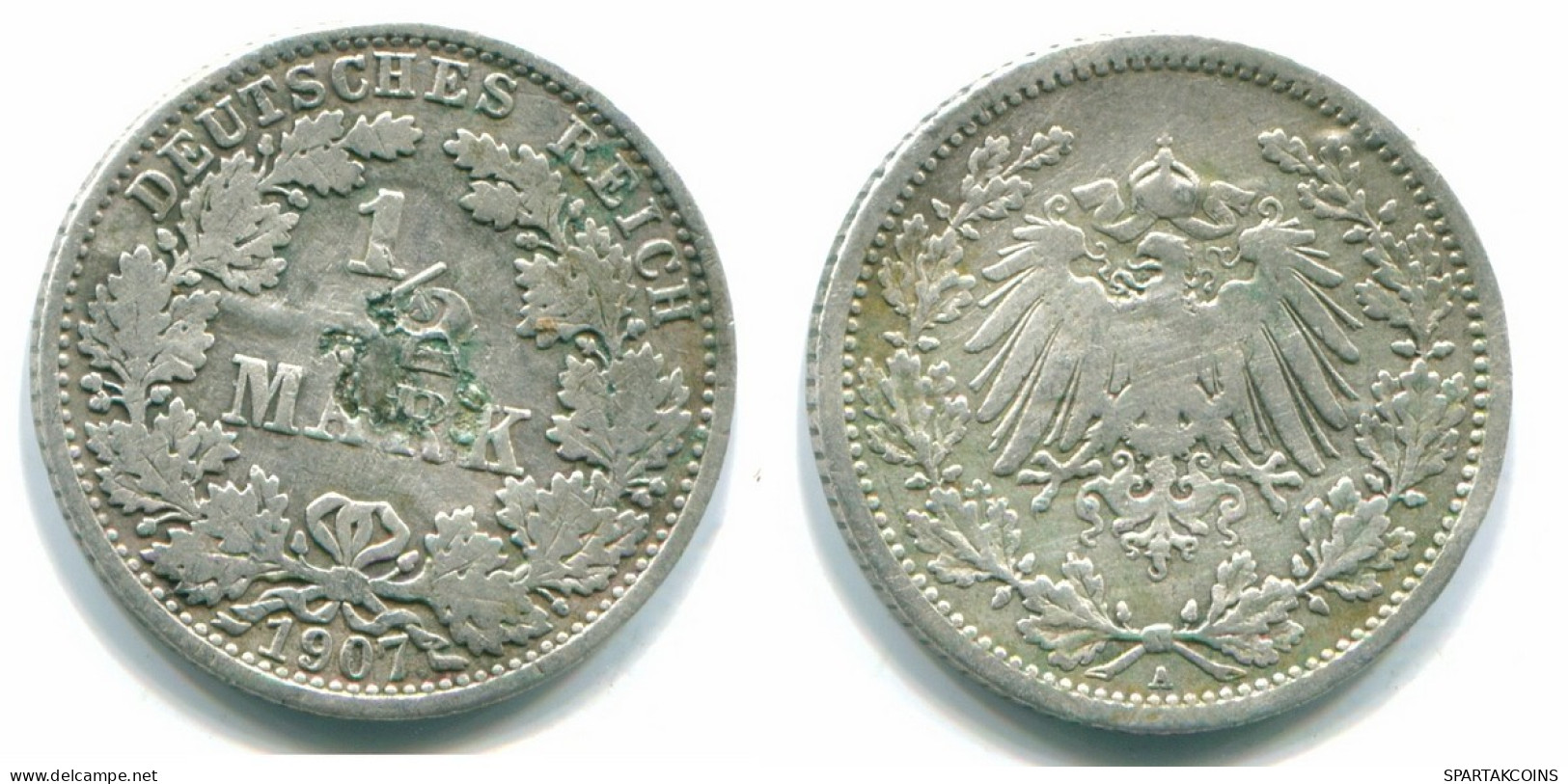 1/2 MARK 1907 ALEMANIA Moneda GERMANY #DE10120.3.E.A - 1/2 Mark