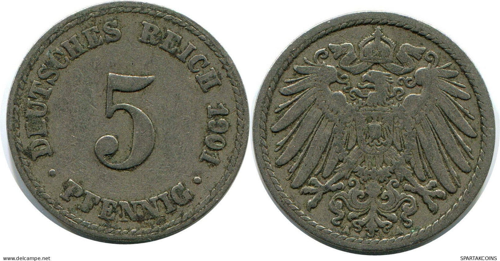 5 PFENNIG 1901 A ALEMANIA Moneda GERMANY #DB219.E.A - 5 Pfennig