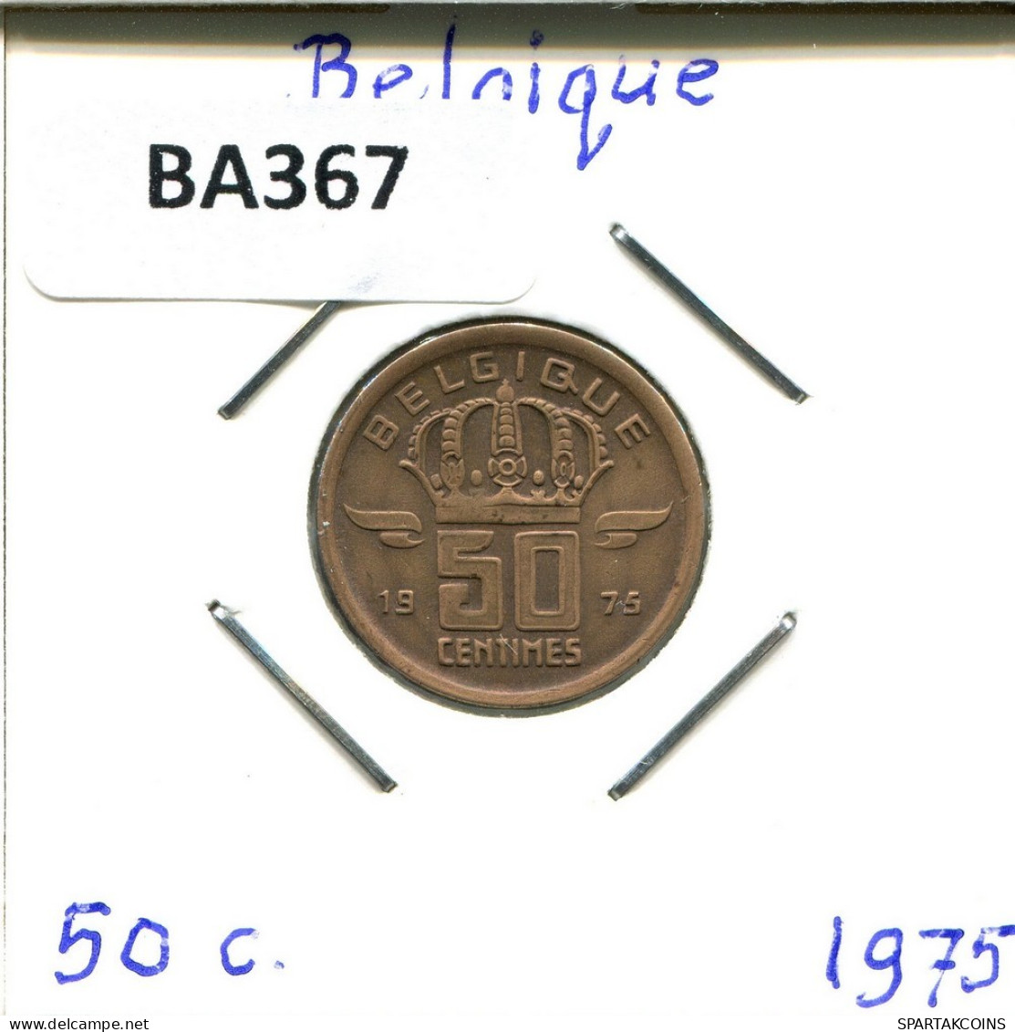 50 CENTIMES 1975 FRENCH Text BELGIQUE BELGIUM Pièce #BA367.F.A - 50 Cent
