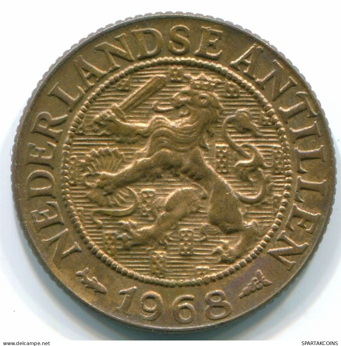 1 CENT 1968 ANTILLAS NEERLANDESAS Bronze Fish Colonial Moneda #S10793.E.A - Netherlands Antilles