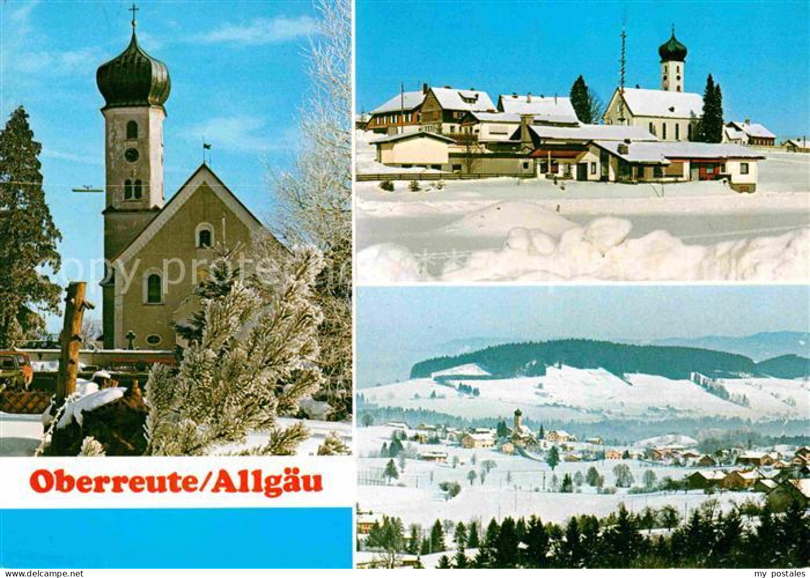 72724841 Oberreute Ortsansicht Mit Kirche Winterpanorama Allgaeuer Alpen Oberreu - Sonstige & Ohne Zuordnung