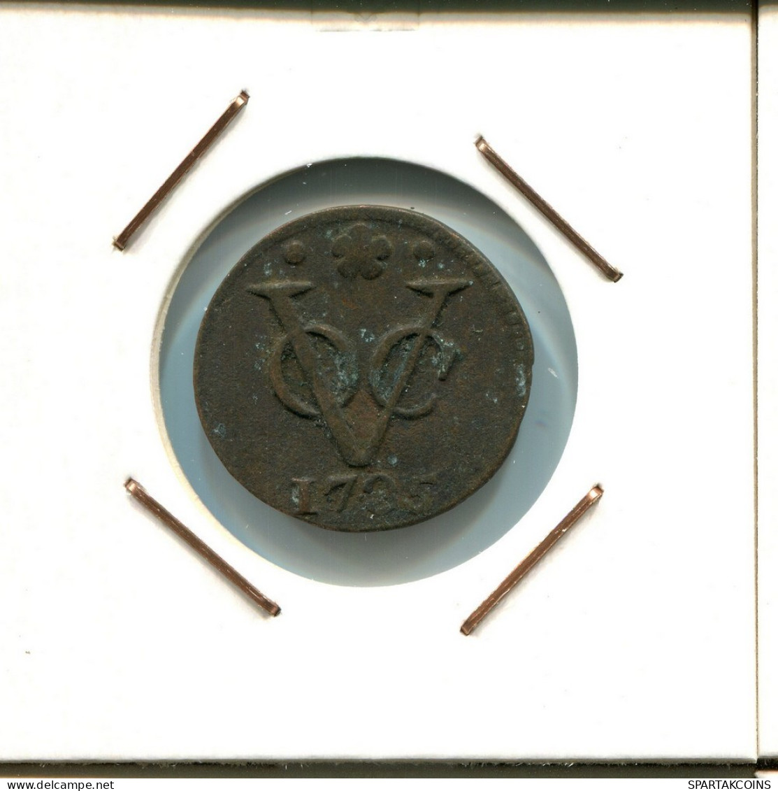 1735 HOLLAND VOC DUIT INDES NÉERLANDAIS NETHERLANDS NEW YORK COLONIAL PENNY #VOC2383.7.F.A - Indes Néerlandaises