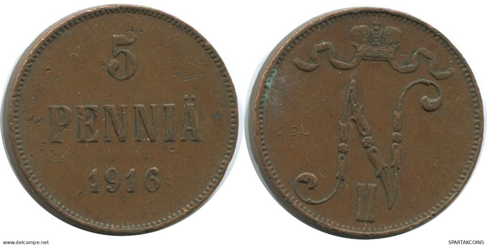 5 PENNIA 1916 FINLAND Coin RUSSIA EMPIRE #AB252.5.U.A - Finland