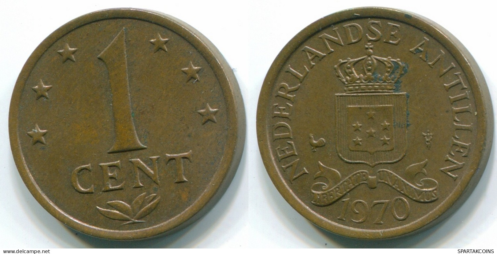 1 CENT 1970 NETHERLANDS ANTILLES Bronze Colonial Coin #S10592.U.A - Netherlands Antilles