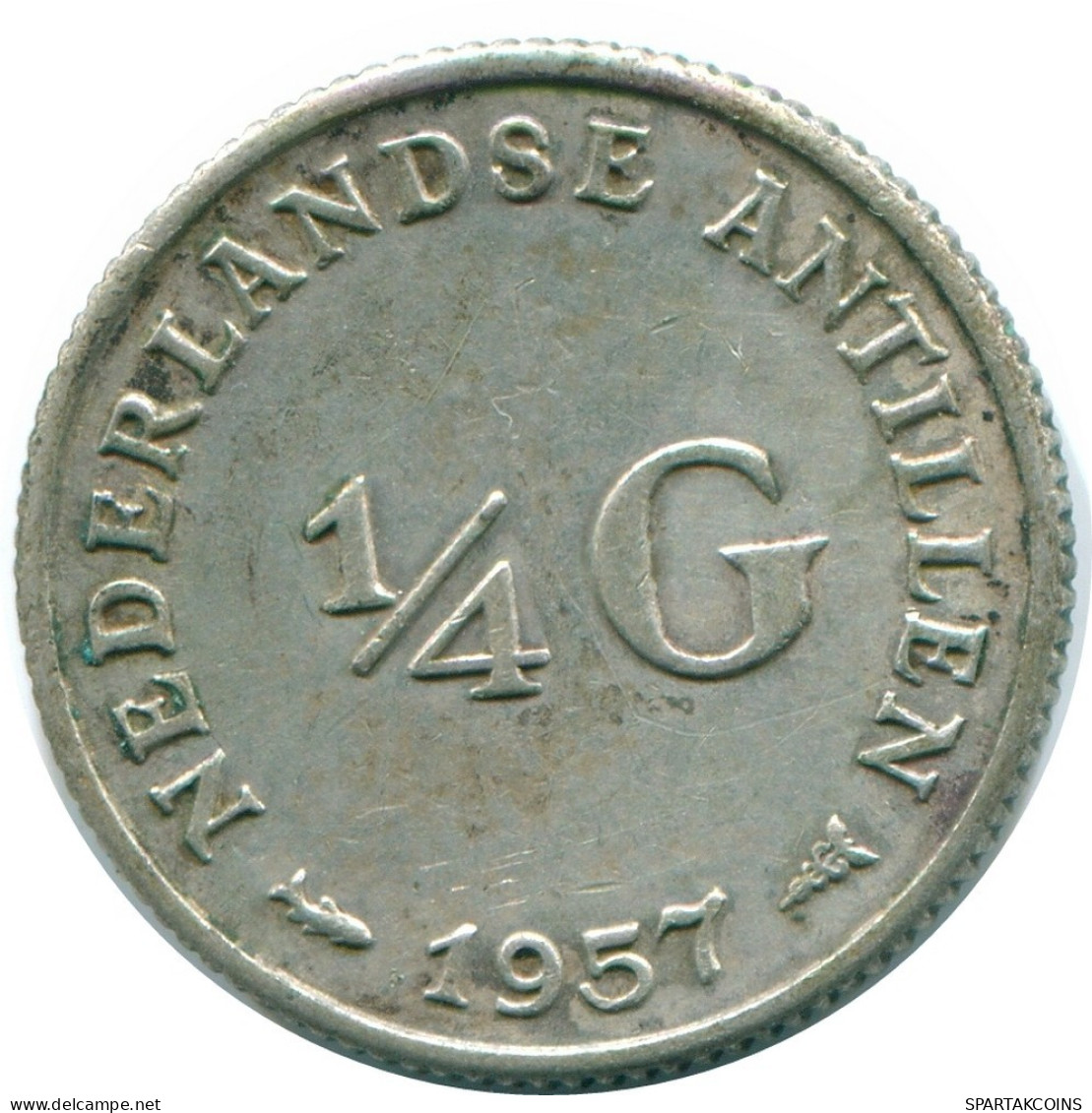 1/4 GULDEN 1957 NETHERLANDS ANTILLES SILVER Colonial Coin #NL10993.4.U.A - Antilles Néerlandaises