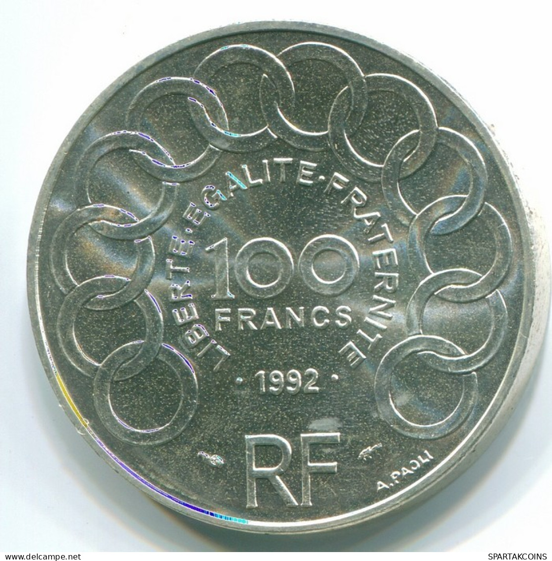 100 FRANCS 1992 FRANCE Coin JEAN MONNET Silver UNC #FR1042.37.U.A - 100 Francs