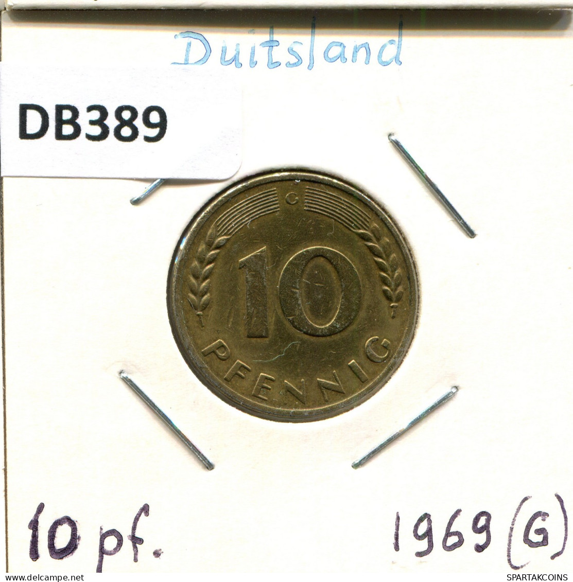 10 PFENNIG 1969 G WEST & UNIFIED GERMANY Coin #DB389.U.A - 10 Pfennig