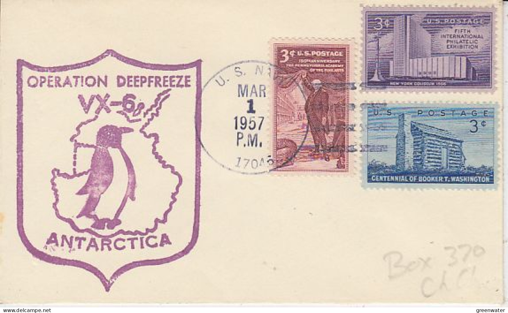 USA  Operation Deep Freeze  VX-6 Ca US Navy MAR 1 1957 (59803) - Polare Flüge