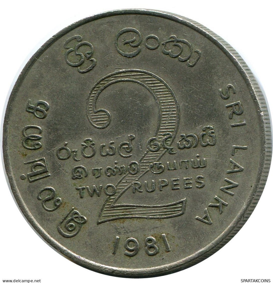 2 RUPEES 1981 SRI LANKA Münze #AR892.D.A - Sri Lanka (Ceylon)