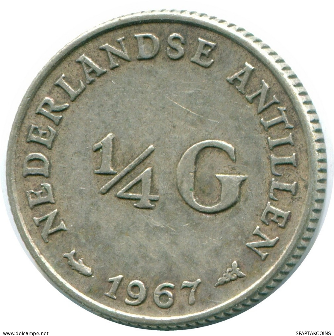 1/4 GULDEN 1967 ANTILLES NÉERLANDAISES ARGENT Colonial Pièce #NL11511.4.F.A - Nederlandse Antillen