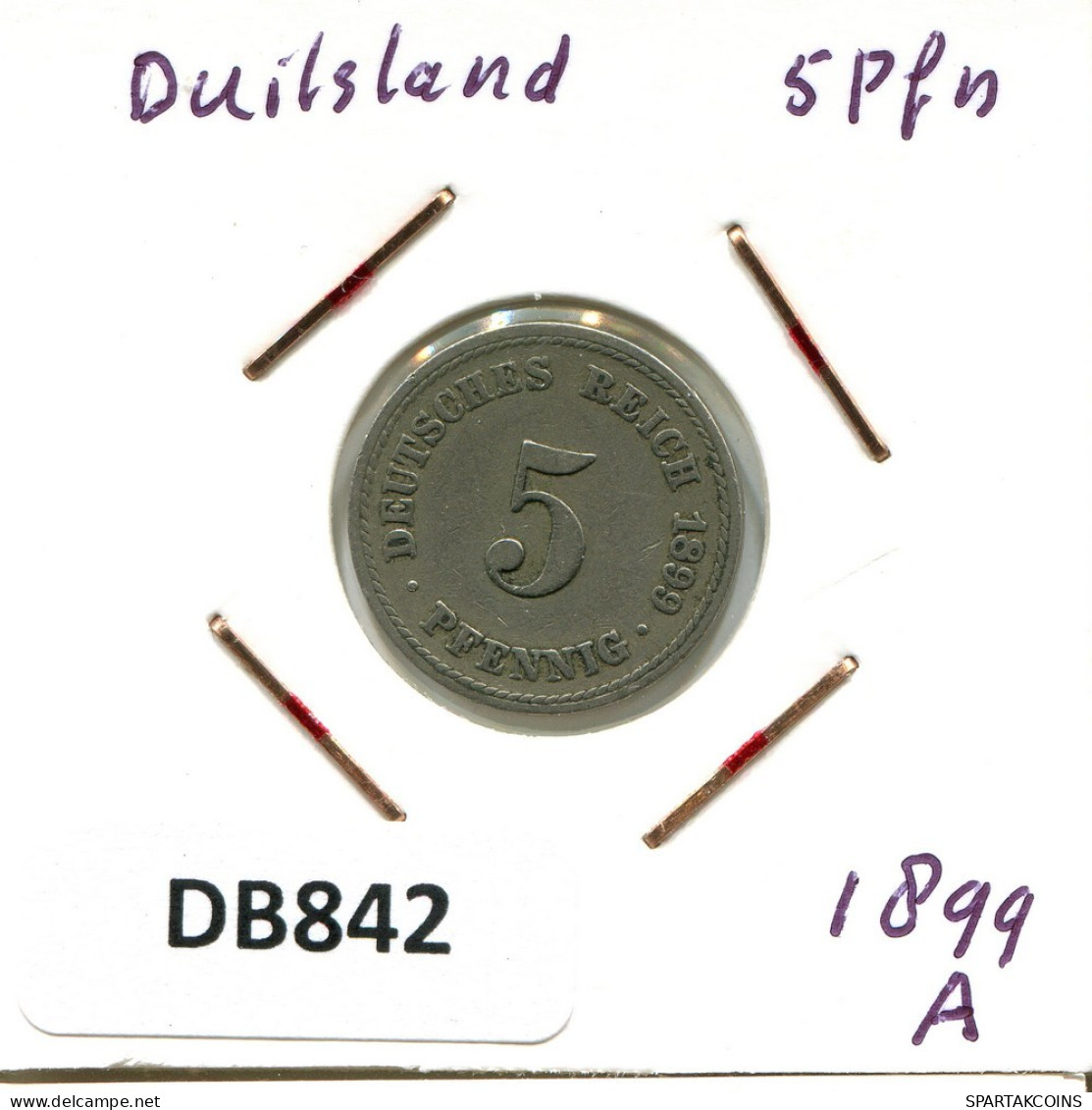 5 PFENNIG 1899 A DEUTSCHLAND Münze GERMANY #DB842.D.A - 5 Pfennig