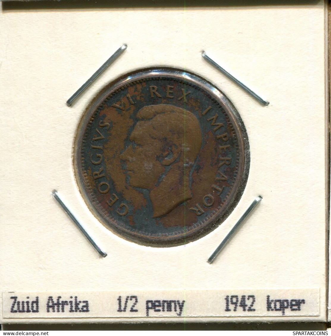 1/2 PENNY 1942 SÜDAFRIKA SOUTH AFRICA Münze #AS268.D.A - Afrique Du Sud