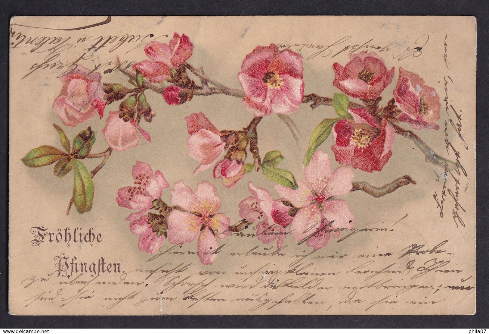 Frohliche Pfingsten / Year 1903 / Long Line Postcard Circulated, 2 Scans - Pentecost