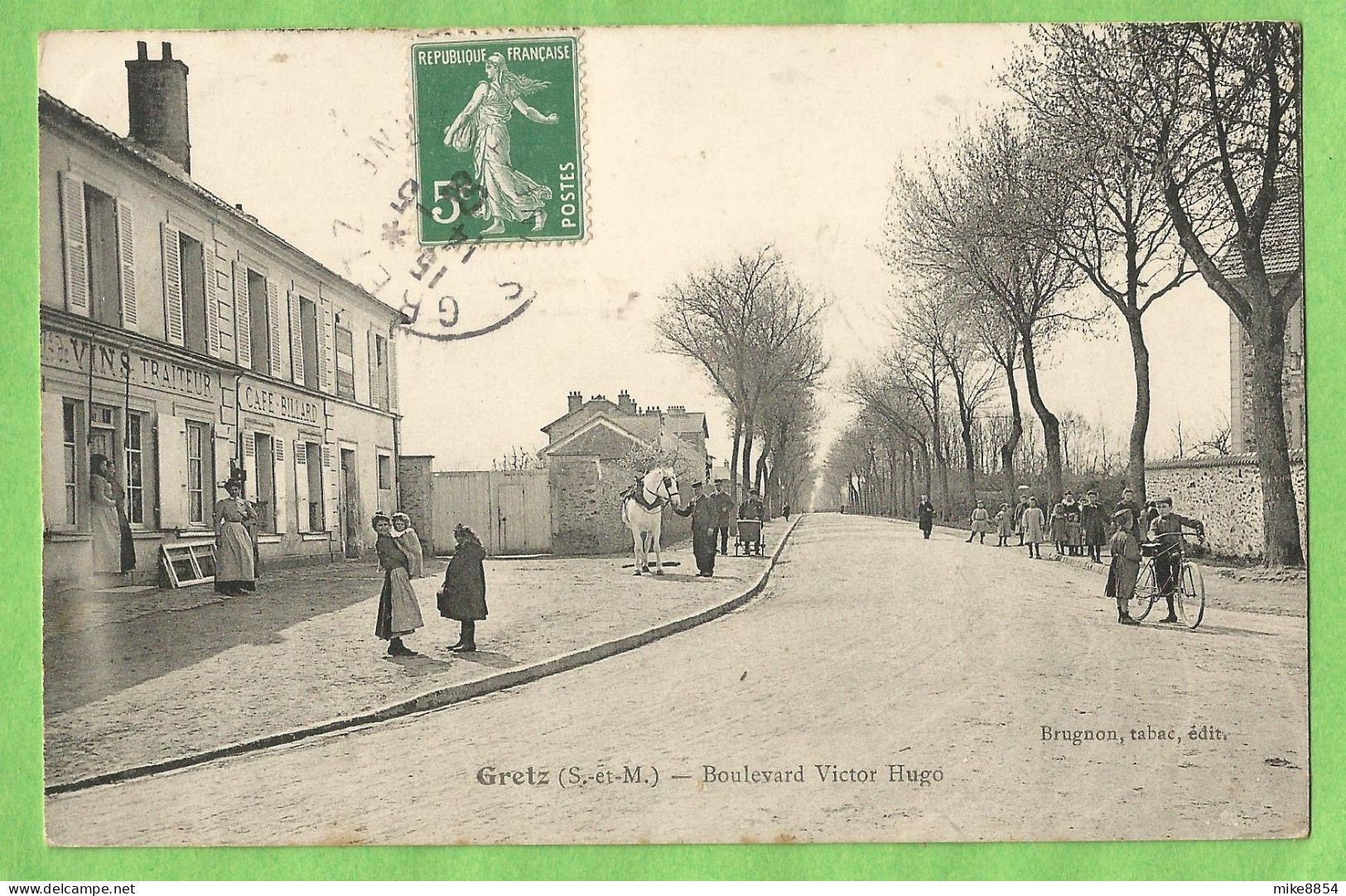 A166  CPA  GRETZ   (Seine Et Marne)   Boulevard Victor Hugo -   VINS  TRAITEUR    CAFE-BILLARD  ++++++ - Gretz Armainvilliers