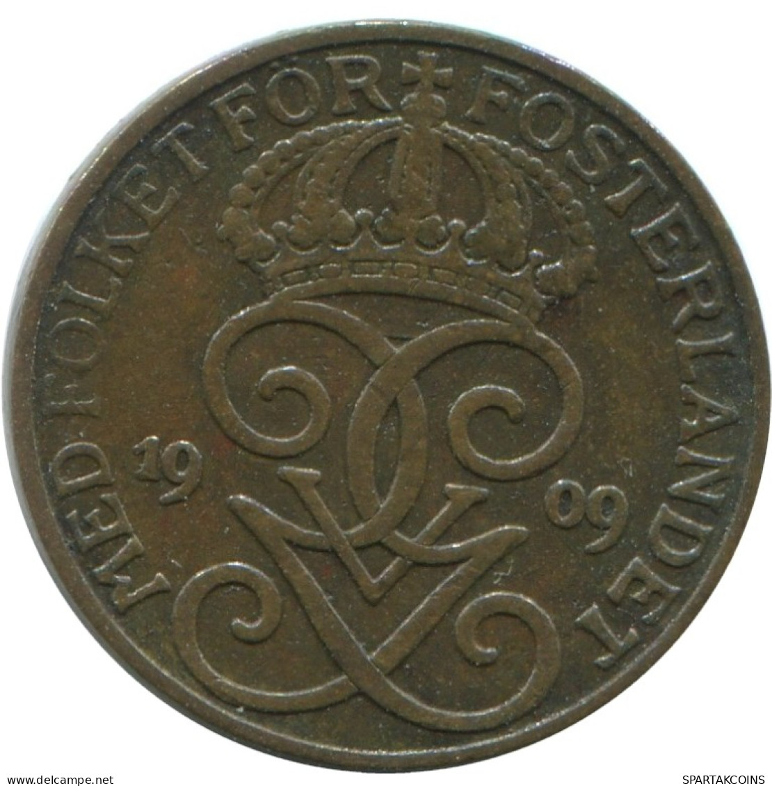 1 ORE 1909 SCHWEDEN SWEDEN Münze #AD370.2.D.A - Sweden