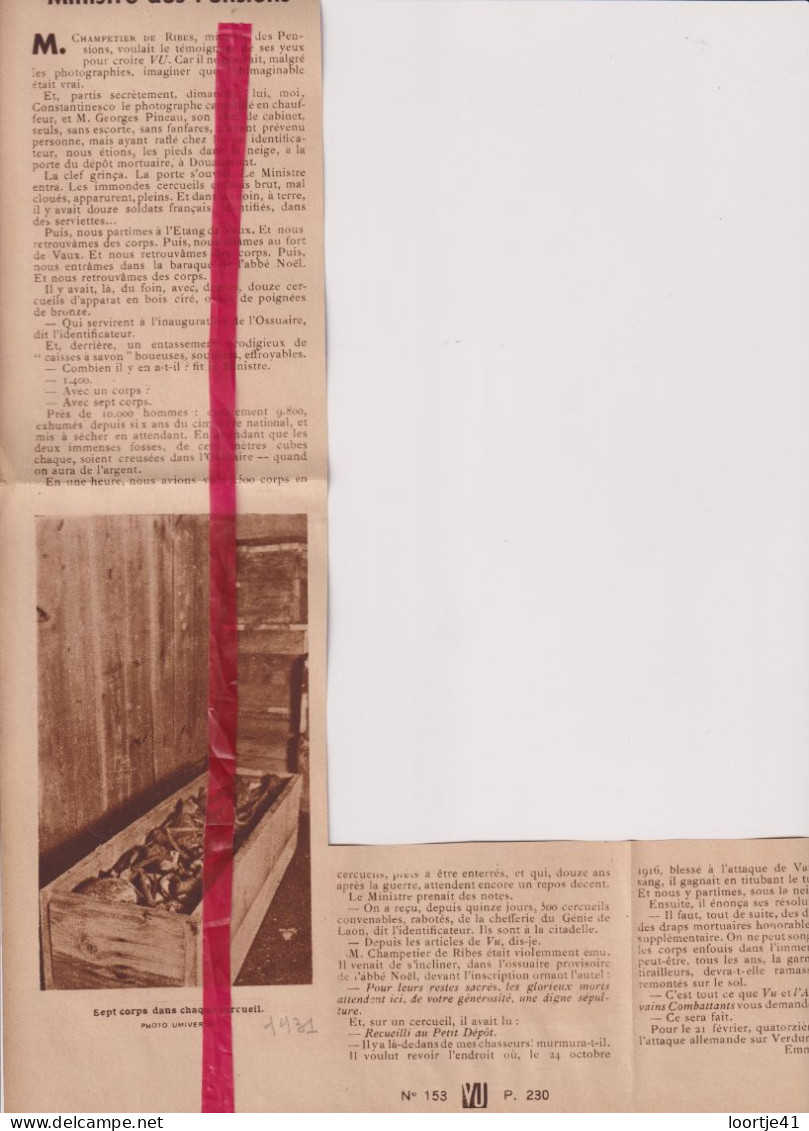 Verdun - En Fouillant La Terre - Orig. Knipsel Coupure Tijdschrift Magazine - 1931 - Ohne Zuordnung