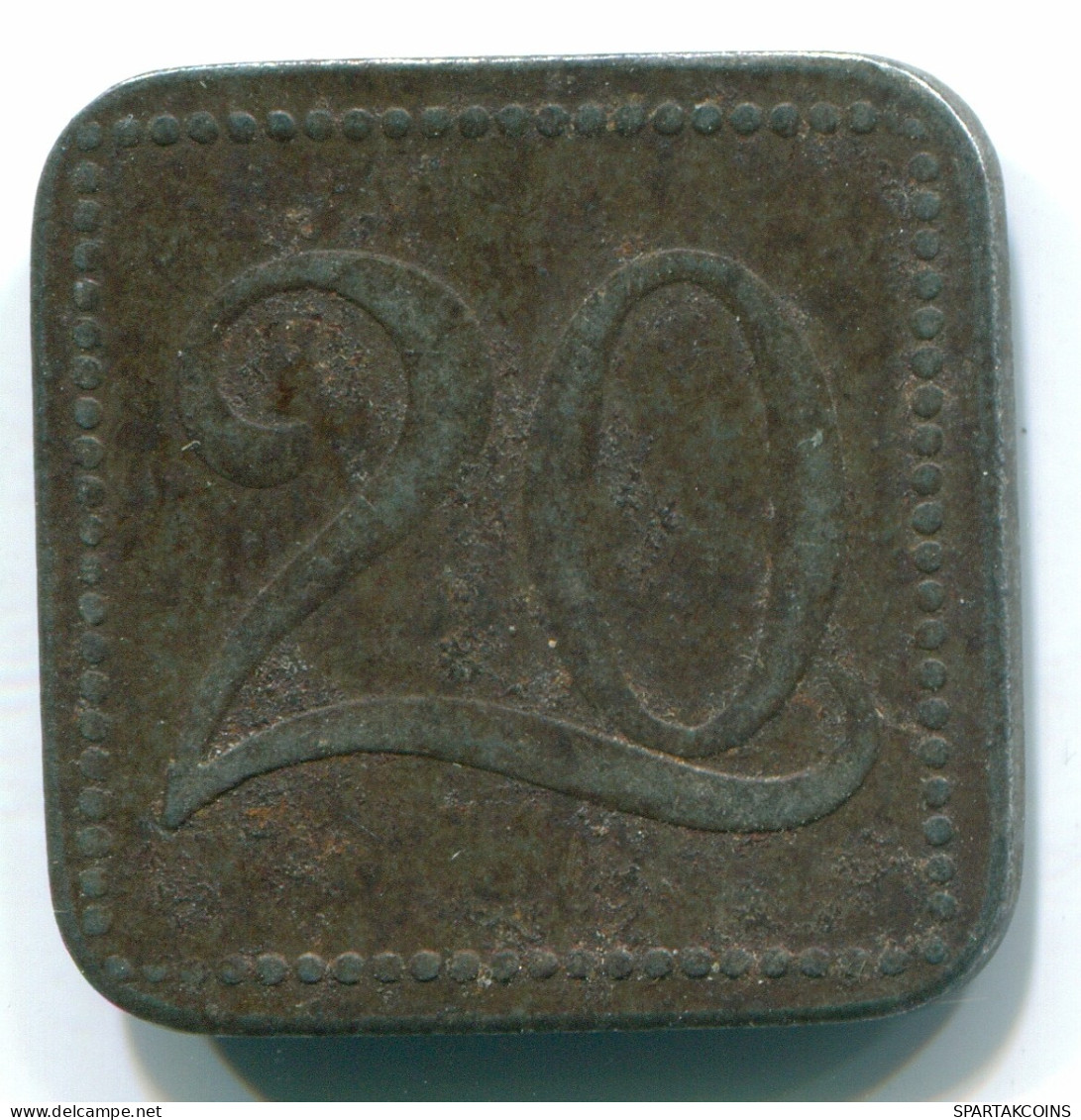 20 PFENNIG 1917-1920 HAMBURG TOKEN GERMANY Coin #DE10314.3.U.A - Sonstige & Ohne Zuordnung