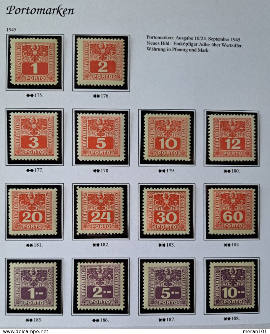 Österreich PORTO 1945, Mi 175-88 MNH(postfrisch) - Taxe