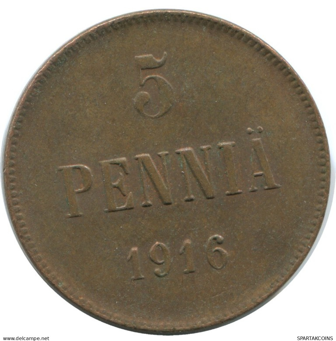 5 PENNIA 1916 FINLANDIA FINLAND Moneda RUSIA RUSSIA EMPIRE #AB155.5.E.A - Finlande