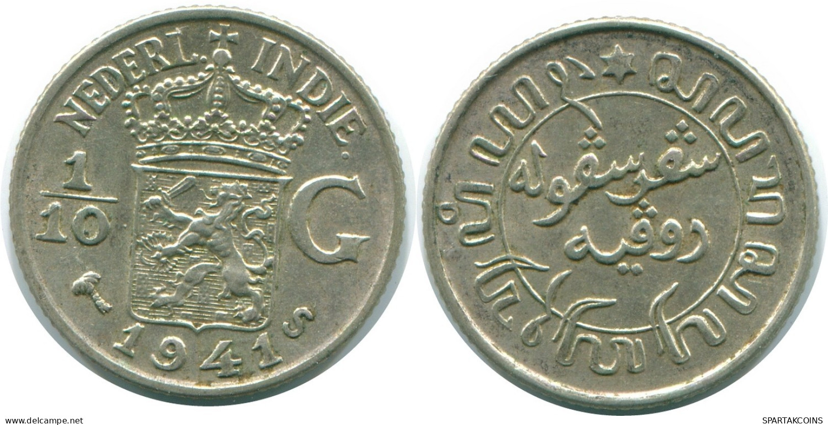 1/10 GULDEN 1941 S INDIAS ORIENTALES DE LOS PAÍSES BAJOS PLATA #NL13595.3.E.A - Dutch East Indies